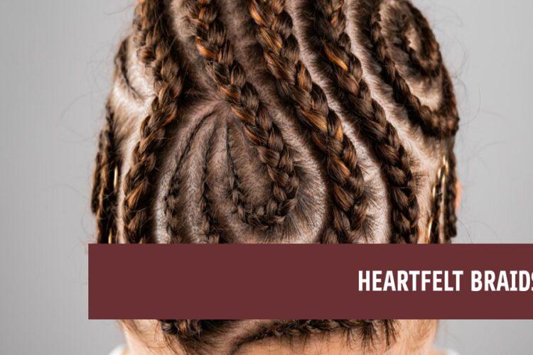 knotless braids with heart on side