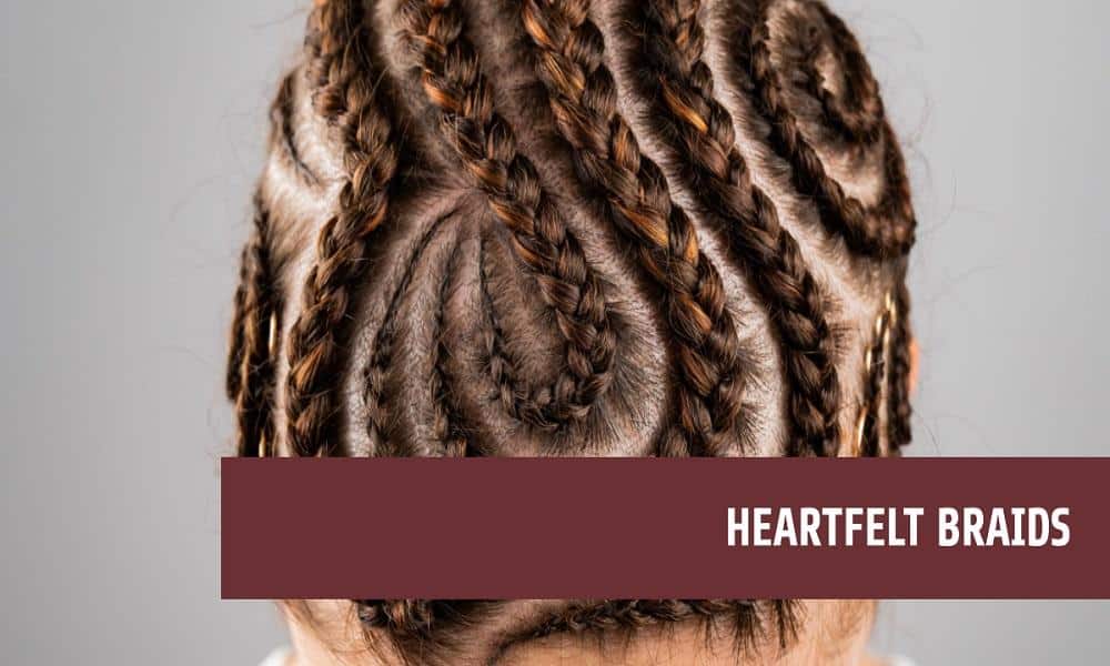 knotless braids with heart on side